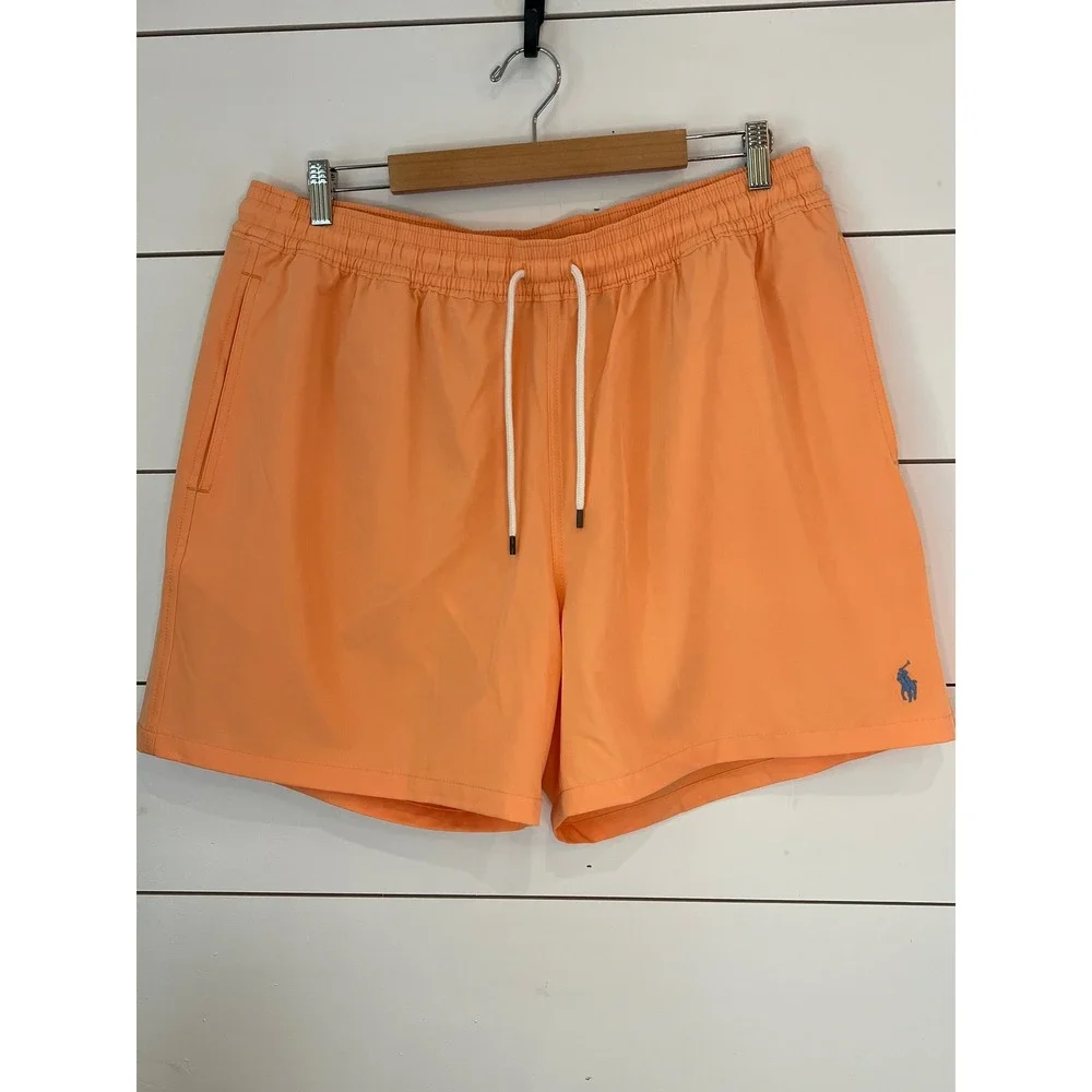 Polo Ralph Lauren Mens Orange Swim Trunks XXL Mesh Lined preppy quiet luxury